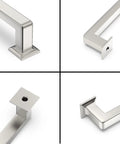 4-angle view of 10 Pack Brushed Nickel Cabinet Pulls 5 Inch 128mm Long Kitchen Cabinet Handles for drawers and cabinets, smooth finish