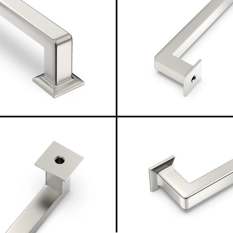 4-angle view of 10 Pack Brushed Nickel Cabinet Pulls 5 Inch 128mm Long Kitchen Cabinet Handles for drawers and cabinets, smooth finish