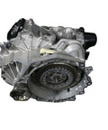 DQ200 7 Speed Automatic Transmission Assembly With Mechatronic and Dual Clutch, metallic design, side view, for Audi and Volkswagen.