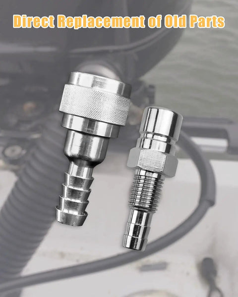5/16 Inch Fuel Connector For Tohatsu Nissan Outboard Motors Fits 2 Stroke And 4 Stroke Engines 5-90HP Replacement 3B2-70260-1 And 3B2-70250-1 Rugged Metal Pro Grade Marine Fuel Interface