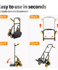 Step-by-step folding guide for Beefed Up Stair Climber Hand Truck With 770 Lb Capacity Foldable Stair Dolly for easy use