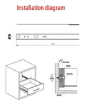 Installation diagram for Two Way Smooth Glide Drawer Slides 17mm Wide 8 To 17 Inch Length 2 Pack, showing setup steps.