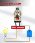 Wiring diagram for Heavy Duty SPST Rocker Toggle Switch 2 Pin On Off Latching With Leads 6A At 125VAC And 3A At 250VAC