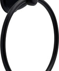 Matte Black Bathroom Hardware Set With Two Towel Racks Towel Ring Toilet Paper Holder And Hook, matte black towel ring close-up