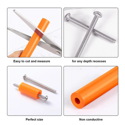 Outlet Spacer And Screw Kit With 60 Orange Spacers And 90 6 32 Thread Round Head Screws 6 Different Lengths Electrical Extender