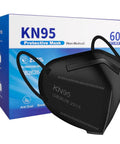 Five-Layer KN95 Face Mask Black For Men And Women Universal Fit All-Day Breathable Comfort Dust Protection For Home And Outdoor Use 30 Pack Lightweight Soft Earloops Ideal For Travel And Daily Activities with packaging