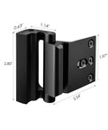 Door Reinforcement Lock For Front Door With 800 Lbs Strength Top Of Door Safety Latch Kid Safe Flip Lock shown in black steel.