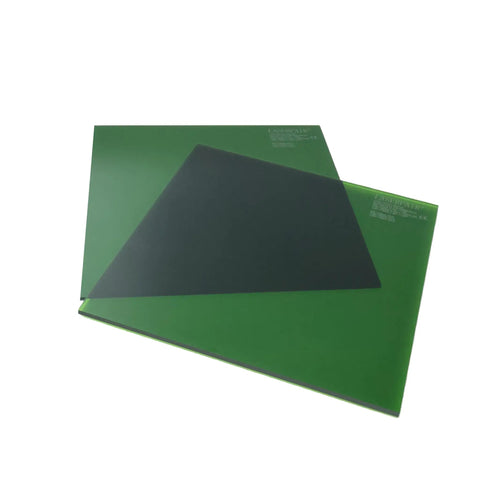Top Shelf 12 X 12 X 0.2 Inch Laser Safety Window Panel Built Tough For Heavy Duty Fiber Lasers, green optical glass.