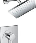 Vernis Blend Shower Set 1.75 GPM 1 Spray Rain Shower Head With 9 Inch Shower Arm And Ecostat Square Pressure Balance Trim Chrome