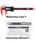 Digital Caliper 6 Inch With Crisp LCD Display Inch And Millimeter Conversion Auto Off Durable ABS Body next to instruction manual