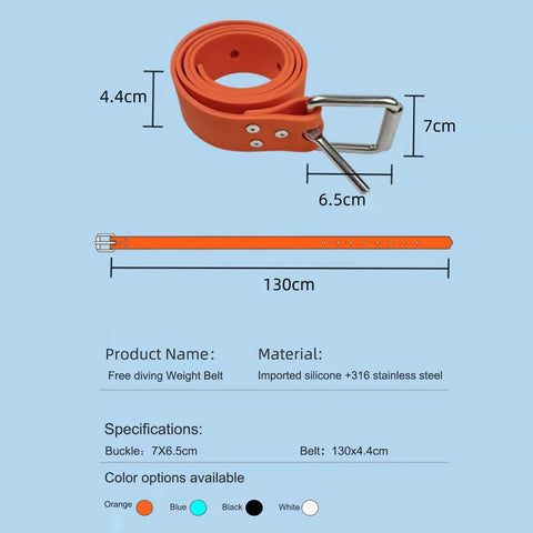 Heavy Duty Diving Weight Belt With Quick Release, Silicone 316 Stainless Steel Sandbag Pouch, Orange scuba belt dimensions