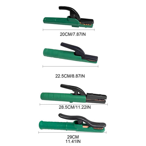 Heavy Duty Copper Welding Clamp Holder For 300 To 1000 Amps, various sizes shown, ideal for home garage projects and auto repair.