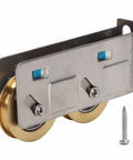 Heavy Duty Double Copper Wheel Stainless Steel Sliding Door Roller Smooth Glide Window Track Pulley with screw