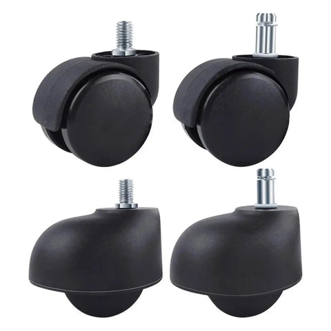 Five Pack Furniture Casters, Smooth Rolling Chair Wheels With Universal Stem, Damping Rotation, Heavy Duty Swivel