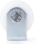 Front view of Gate Guide Roller 2.5 Inch UHMW Nylon Sliding Gate Guider with post welded bracket and sealed ball bearing