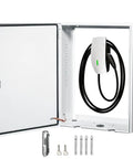 Heavy Duty EV Charger Enclosure Box Featuring Tough As Nails Cold Rolled Steel Design For Garage And Driveway Use Includes All Weather Armor Universal Fit.