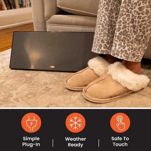 New And Improved Flat Panel Space Heater For Home And Office Portable 150W Heater with slippers and easy controls