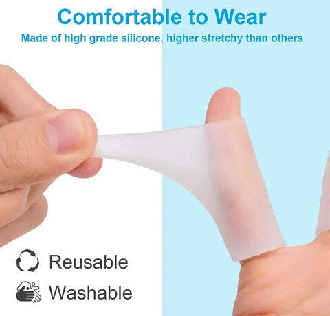 Gel Finger Sleeves 8 Pack For Arthritis And Trigger Finger Pain Silicone Thumb Tubes Finger Protectors on thumb