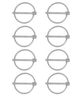 Stainless Steel Lynch Pin Set 8 Pcs With Round Wire Loop Lock Pins For Trailers Boats Kayaks And Canoes Burr Free Finish Safe Installation And Vibration Resistant In Outdoor Use Applications, 1/8 in