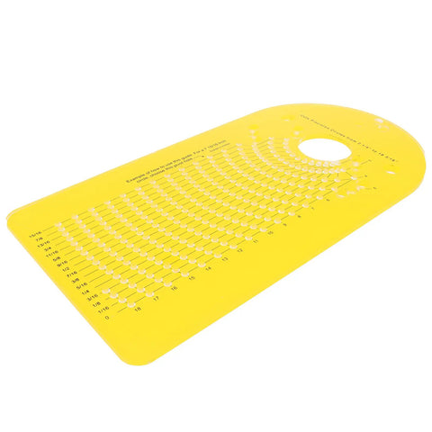 Rock Solid Circle Cutting Jig For Plunge Router With Precise Pivot Holes Adjustable Wood Cutting Guide showing detailed measurement grid for circles.
