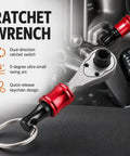 Grab And Go Portable Quarter Inch Hex End Mini Ratchet Wrench Set with Quick Release Magnetic Bit Driver in use