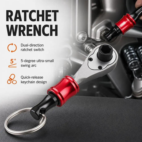 Grab And Go Portable Quarter Inch Hex End Mini Ratchet Wrench Set with Quick Release Magnetic Bit Driver in use