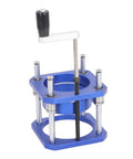 Boss Level Adjustable Router Lift Base Zero Sweat Height Adjustments Heavy Duty Aluminum Build, sturdy blue design for woodworkers.