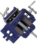 Solid Cast Iron Cross Slide Vise, 4 Inch Drill Press Vise With Two Way X Y Movement For Precision Metal Milling And Woodworking, top view.