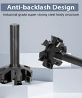 Pro Grade CNC Spoilboard Surfacing Router Bit With One Quarter Inch Shank And One And A Half Inch Cutting Diameter For Slab Flattening Planing Includes Three Extra Replaceable Carbide Blades Black Finish shown on display surface.