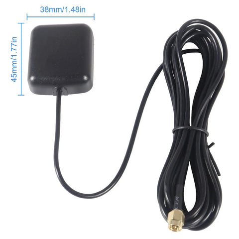 Active GPS Antenna With SMA Male Connector For Car Stereo And Navigation Systems, Waterproof Magnetic Mount, 3 Meter Cable