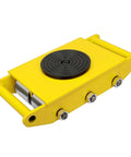 Heavy Duty Machinery Moving Skates With 17600 Lb Load Rating Machine Dollies with yellow steel platform and alloy wheels.