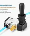 Three Way Two Position Pneumatic Solenoid Valve With Hand Lever Push Pull Manual Control One Quarter Inch NPT Ports Aluminum Body