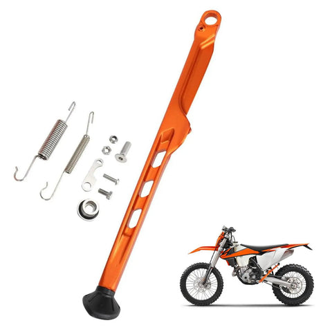 Rugged Side Stand With Springs For Dirt Bikes 2024 Style Orange Aluminum CNC Lightweight Rustproof Kickstand Fits XC EXC EXC F TE TX FE