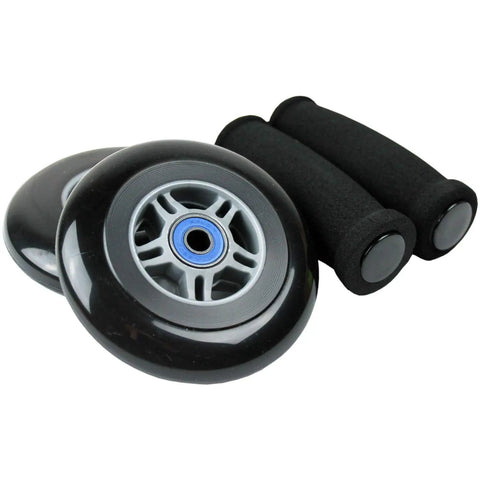 Replacement 100mm Scooter Wheels With ABEC 7 Bearings And Handlebar Grips 24mm Wide Black On Black For A High Performance High Rebound Ride That Feels Like New Fits Most Scooters