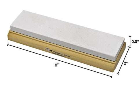 3 Stone Sharpening Stone Set With Wood Mounted Base, Pro Grade Soft Hard Black Stones In Coarse Fine And Extra Fine Grits, 2x8