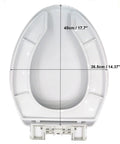 Zero Drama Open Front Toilet Seat With Soft Close Lid And Quick Release Hinges, Easy Clean White Elongated Setup For Standard Bowls dimensions