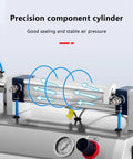 Detail of precision component cylinder in Top Notch Dead Simple Semi Automatic Paste Filling Machine With 30 Liter Hopper.