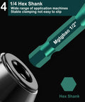 10pc green hex-shank concrete drill bit set by Mgtgbao; tungsten carbide masonry bits (close-up)
