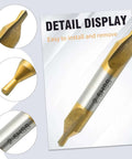 Front view of MDEOOSKY 2.5mm center drill assortment, 10 HSS TiN-coated bits with a 60° chamfer for metal fabrication
