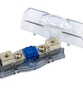 60A Car Audio Power Wire Fuse Holder With 4 Gauge Nickel Plated Connectors, Clear See Through Cover, Heat Resistant Base, Preinstalled Fuse.
