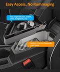 Jetta Center Console Organizer Tray For Volkswagen VW 2020 2021 2022 2023 2024 2025 2026 Custom Fit Armrest Storage Box Insert with items organized