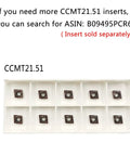 CCMT21.51 inserts for 5-Piece Lathe Indexable Internal Boring Bar Set And Lathe Turning Tools Holder Kit With S06K S07K