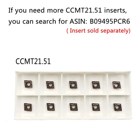 CCMT21.51 inserts for 5-Piece Lathe Indexable Internal Boring Bar Set And Lathe Turning Tools Holder Kit With S06K S07K