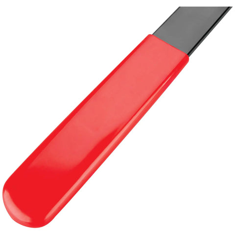 Close-up of red handle on Eight Piece Long Handle Serpentine Belt Tool Kit Pro Grade For Spring Loaded Idler Pulleys With Crowfoot Wrenches