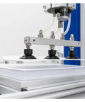 10 Piece Set Of Sff10~40 Pneumatic Vacuum Suction Cups Silicone And NBR gripping paper sheets in a factory automation setup.