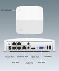 Rear view of Plug And Play 16 Channel PoE NVR Security Recorder 4K Ready With Built In PoE Switch H265 Supports Up To 10TB HDD.