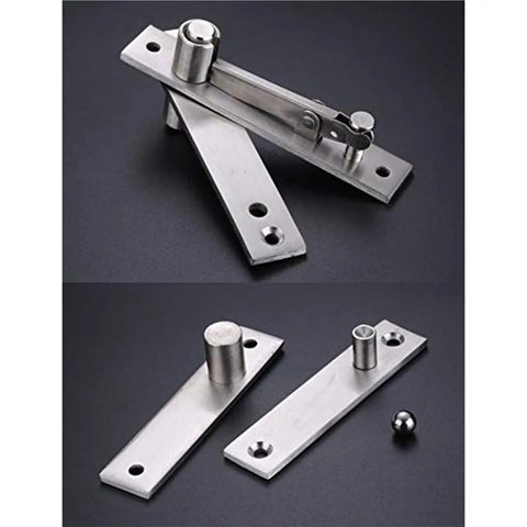 Heavy-Duty Stainless Steel Pivot Door Hinges For Wood And Aluminum Doors With 360 Degree Shaft, top and side view