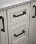 Matte Black Cabinet Handles 5-1/16 Inch Center To Center 128mm Pulls For Drawers Kitchen Cabinets Doors And Dressers 1 Pack