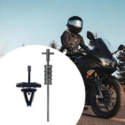 Badass Adjustable Bearing Puller For Motorcycle Steering Column Race Removal Two Jaw Puller From Carbon Steel Fits Imperial Threads For DIY Front End Maintenance Save Shop Fees By Fix It At Home Yourself Complete Your Garage Project Today. Carbon steel 2-jaw puller tool with T-handle for motorcycle steering races