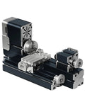 Zhrui 36W 12V Mini Lathe Machine Tool With All Metal Build For Hobbyists And Woodworking Craft Projects Up To 20000 Rpm Speed close-up of components.